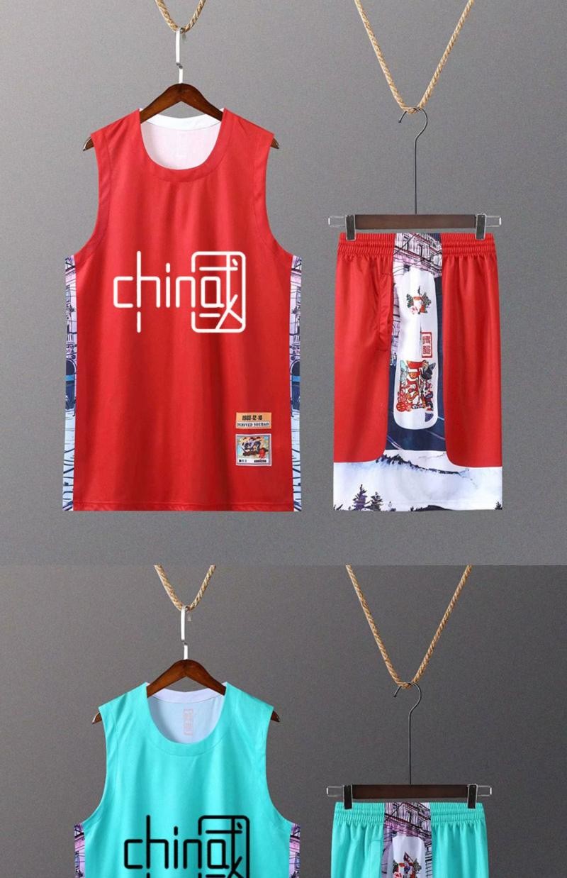 拥抱青春中国风篮球服运动套装男女潮大学生悟空球衣少儿童比赛训练