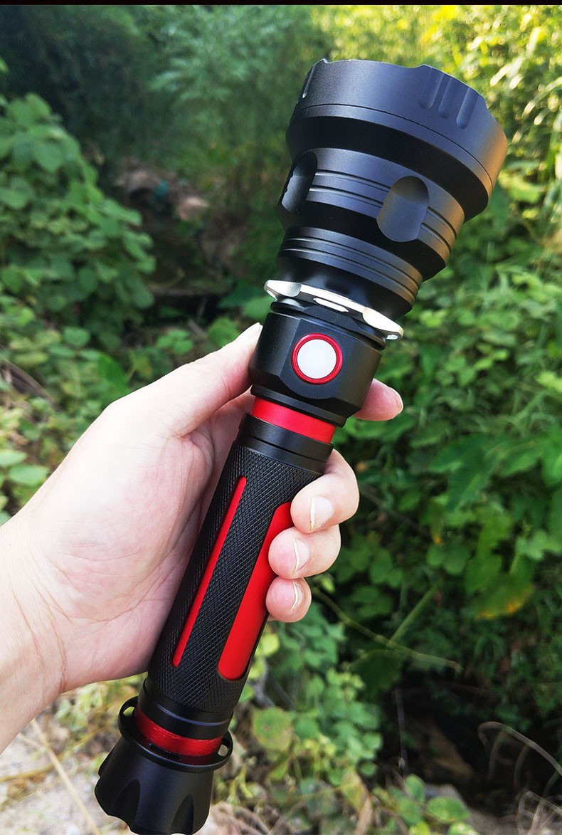 户外强光远射手电筒无极调光大功率超亮防水氙气灯usb多功能充电5000