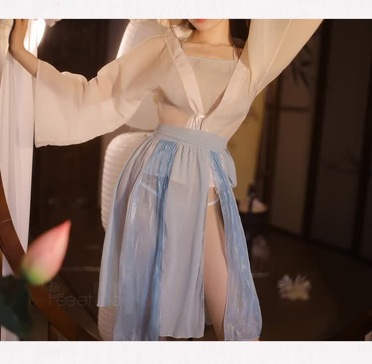 情趣内衣肚兜开档透明成人露乳古风汉服性感古典小胸睡衣三点式诱惑