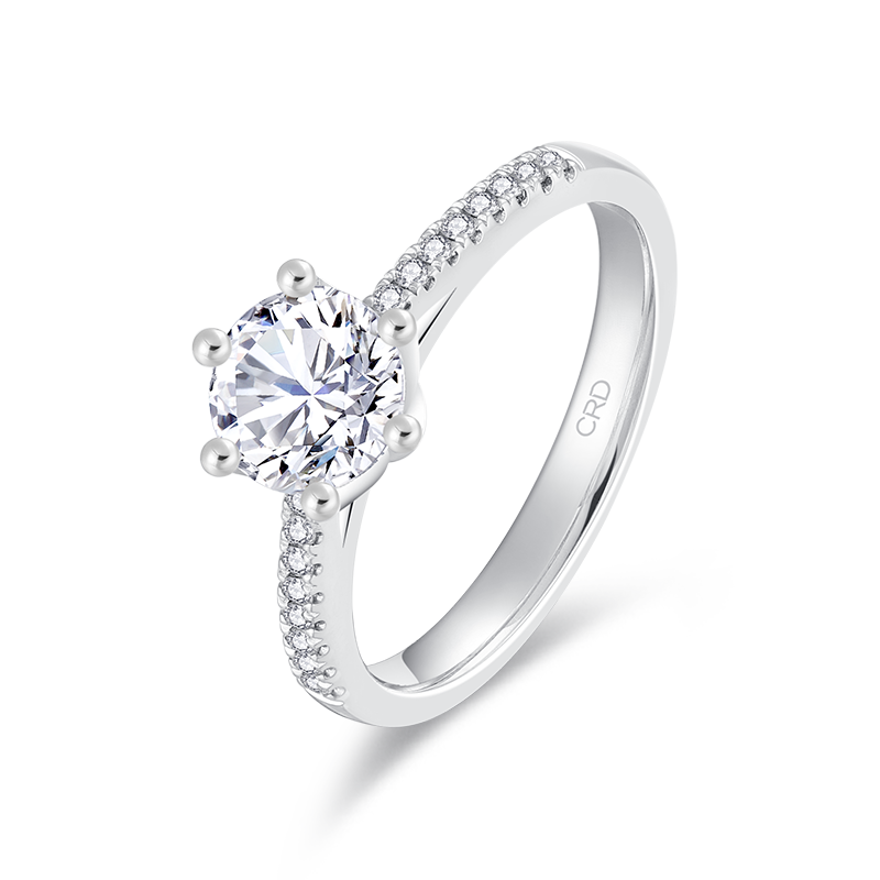 门店同款crd克徕帝铂金钻戒群镶钻石戒指婚戒求婚女戒下单前指圈号详