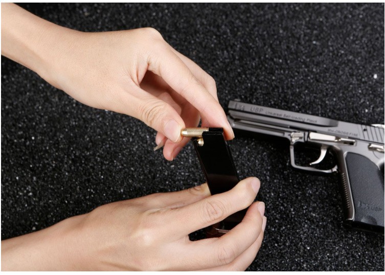 玩具抢枪抢模型仿真铁合金手枪抢不可发射子弹抛壳p226枪银色无螺丝