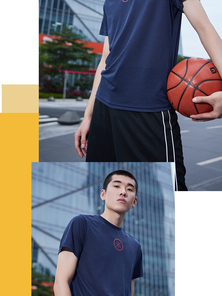 李宁短袖t恤男士2021春季新款韦德系列男装圆领上衣春季运动服atsr