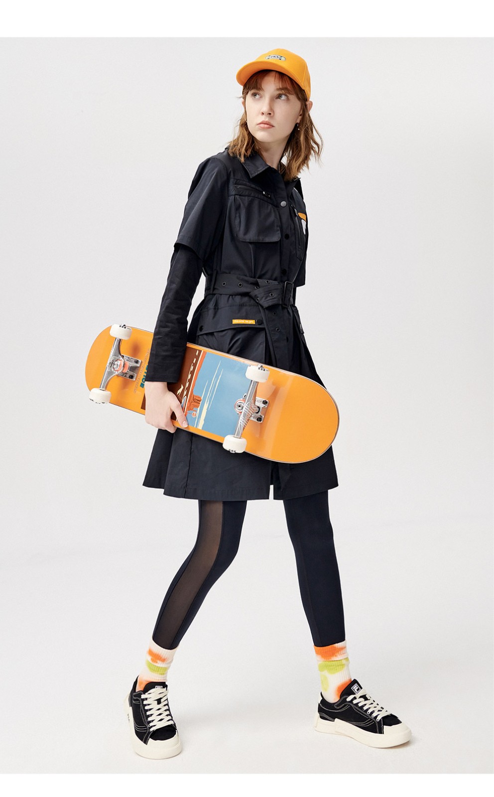 filafusion斐乐女装运动连衣裙女子梭织连衣裙2021新款ins潮工装风