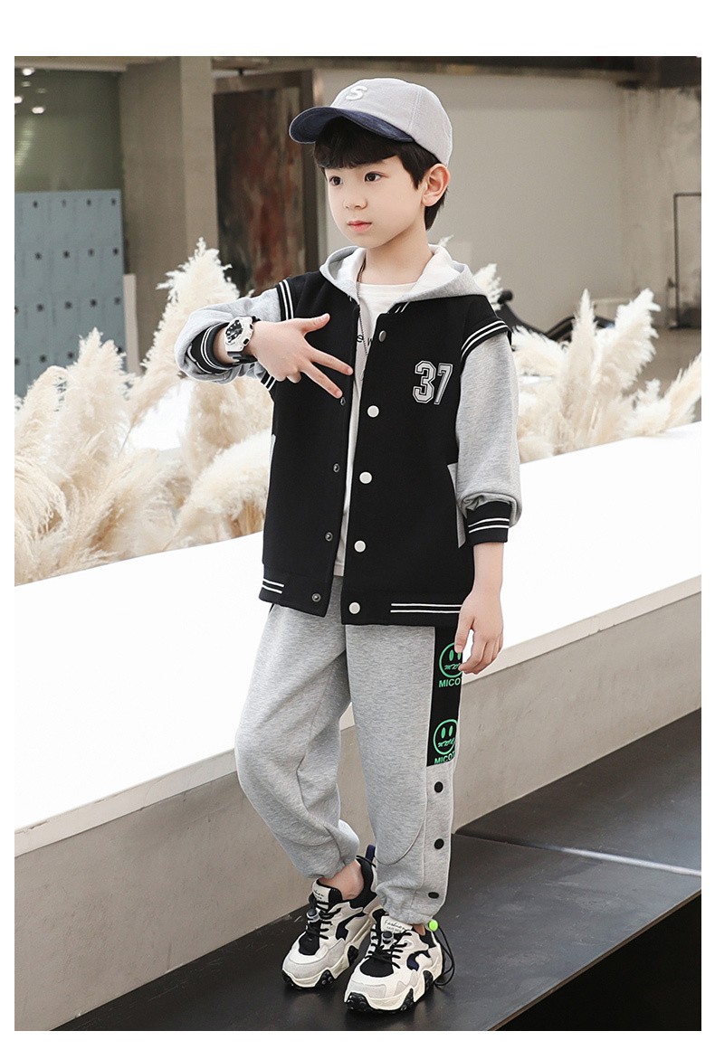 童装男童外套秋装2021新款韩版儿童秋款连帽夹克上衣男孩中大童帅气