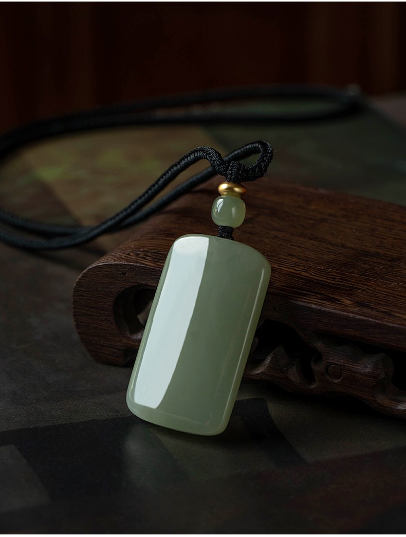 玉悦东海 和田玉无事牌吊坠男女青白玉牌子高档玉牌玉佩玉坠挂件 不