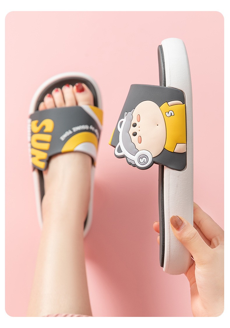 凉拖鞋女卡通三尺童子夏防滑耐磨浴室洗澡情侣家居可爱卡通拖鞋女