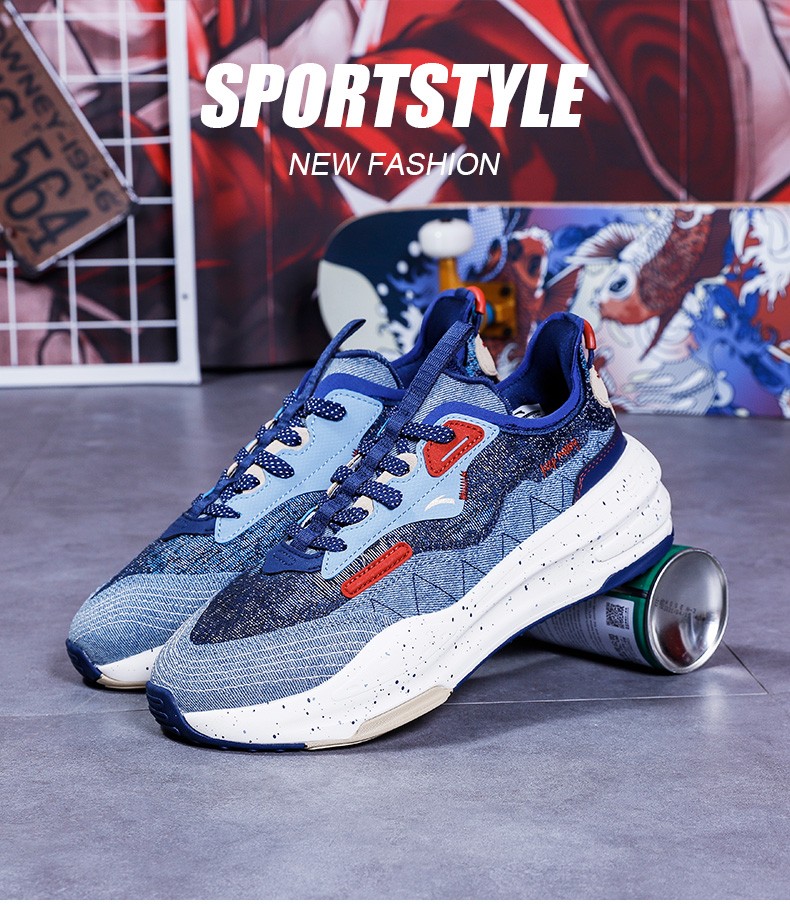 安踏男鞋板鞋c37软底休闲鞋2021冬季新款保暖潮流穿搭拼接撞色丹宁