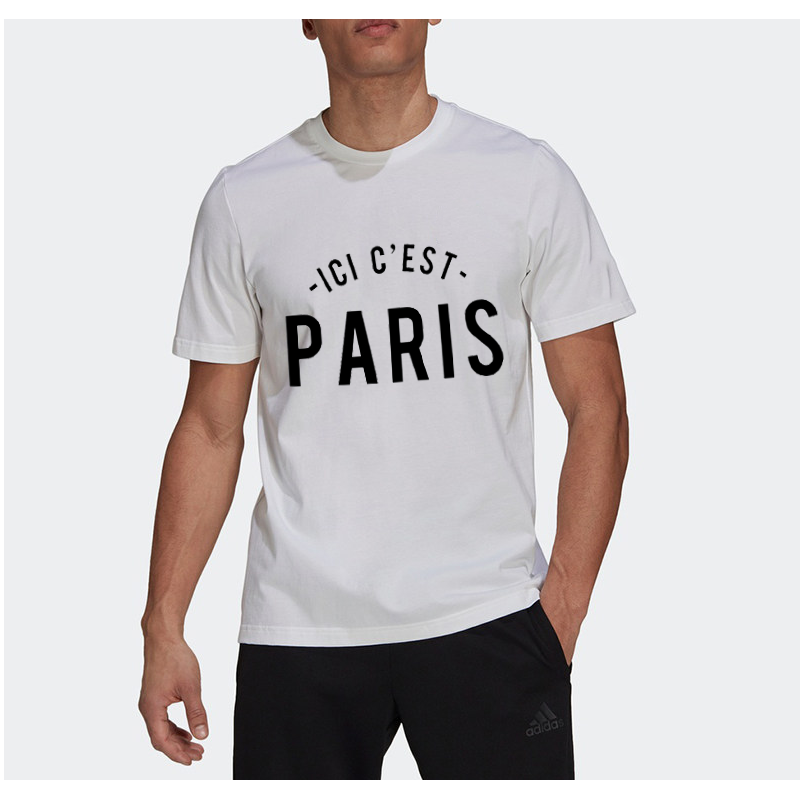大巴黎同款paris短袖t恤衫夏季棉宽松圣日耳曼足球运动服周边球迷衣服