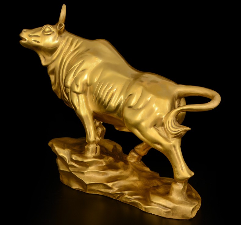 天祥缘铜牛摆件招财牛气冲天牛客厅办公室家居生日开业礼品21号运势