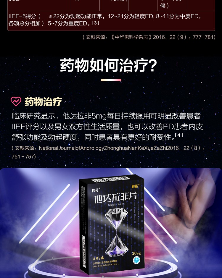 伟哥牌他达拉非片20mg*8片可选购男人阳痿助勃起性功能药物西地那非