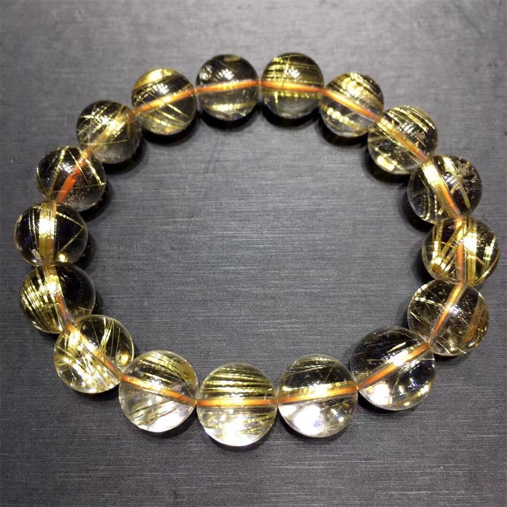 墨辰珠宝收藏级钛晶手链金发晶钛晶手串送老公送妈妈送女友情人节总重