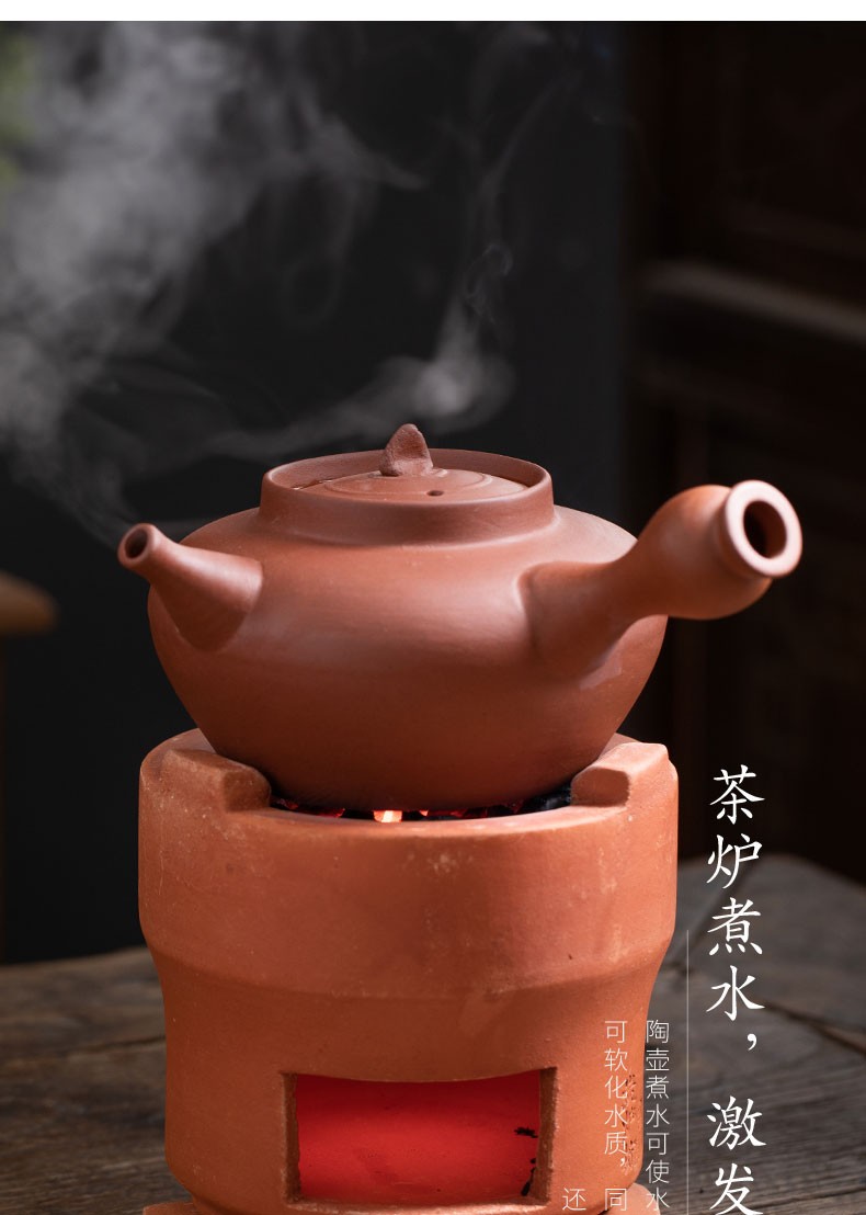 唯古潮州炭炉红土风炉仔功夫茶具小号容量烧水壶砂铫
