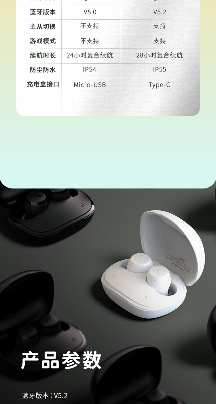 漫步者edifierx3真无线蓝牙耳机迷你音乐运动手机耳机智能触控通话