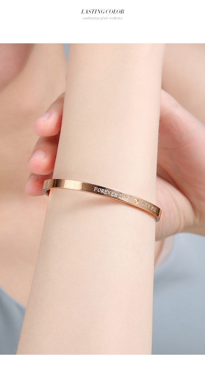 劳拉图玫瑰金手镯女ins设计高级感彩金手镯轻奢女生手饰送女朋友闺蜜