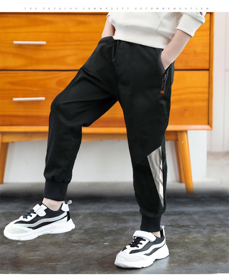 儿童春秋长裤男孩休闲运动裤青少年黑色宽松裤子功夫蚂蚁童装新款男童