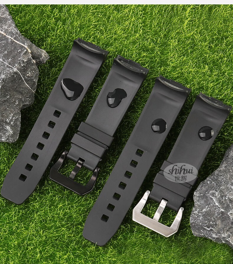 适用于panerai沛纳海橡胶硅胶表带男pam00321防水透气针扣手表带2224