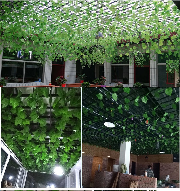 假花绿叶仿真藤条葡萄叶假树叶塑料藤蔓植物吊顶装饰花藤树藤绿植海棠