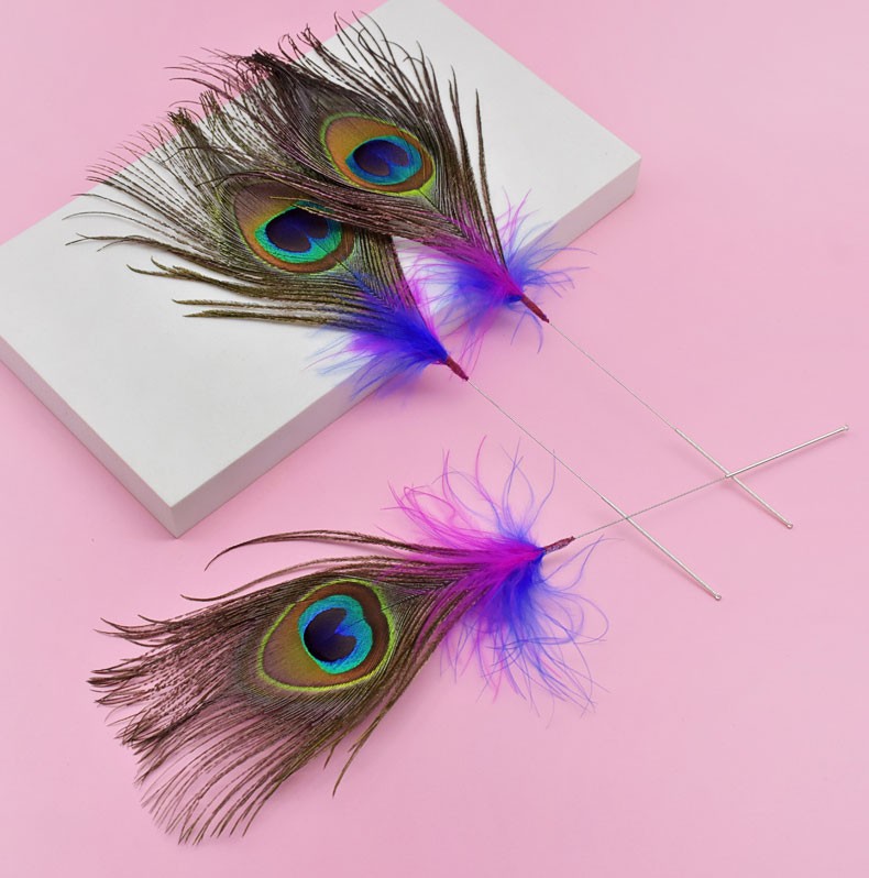 采耳毛毛孔雀羽毛扫脸掏耳按摩spa打耳朵扫脖子外耳震酥毛棒工具新款