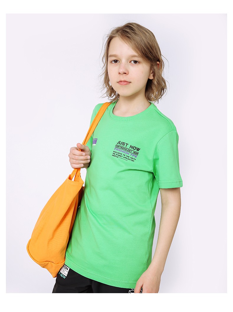 七波辉官方旗舰男童短袖儿童t恤童装中大童运动衫上衣夏季纯棉夏装