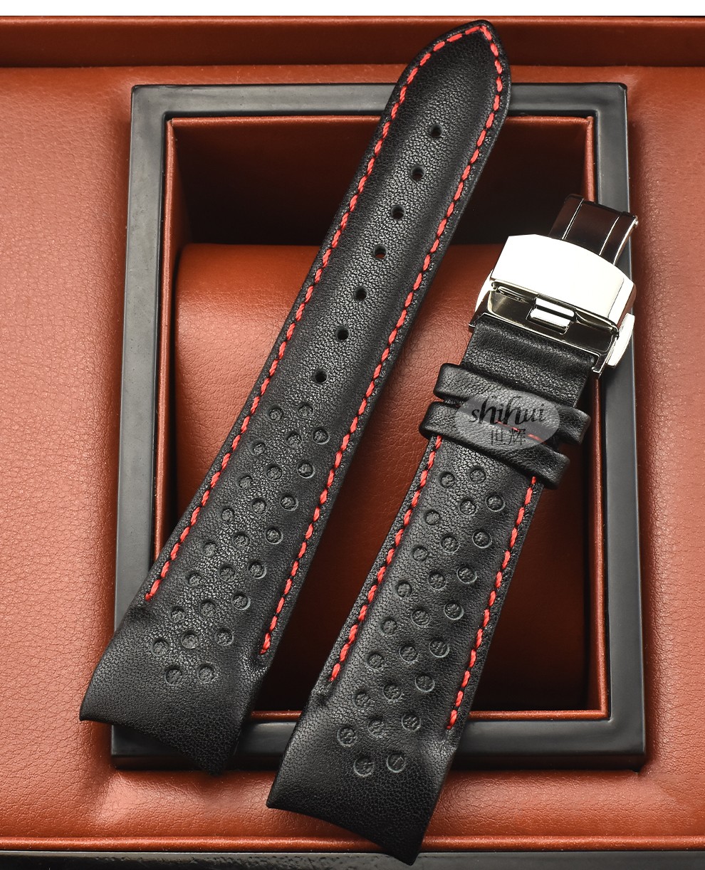 美度舵手m025皮表带男士真皮手表带m025407am025407a弧口小牛皮手表链