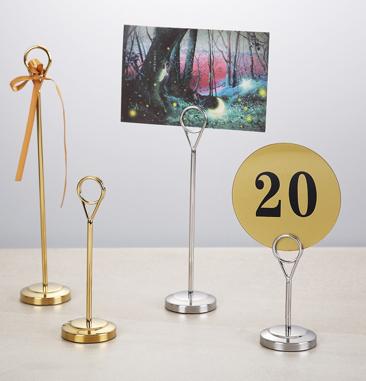 号牌餐牌架酒店餐桌牌菜单夹号码夹婚庆标牌席位卡桌号牌银色心形6寸