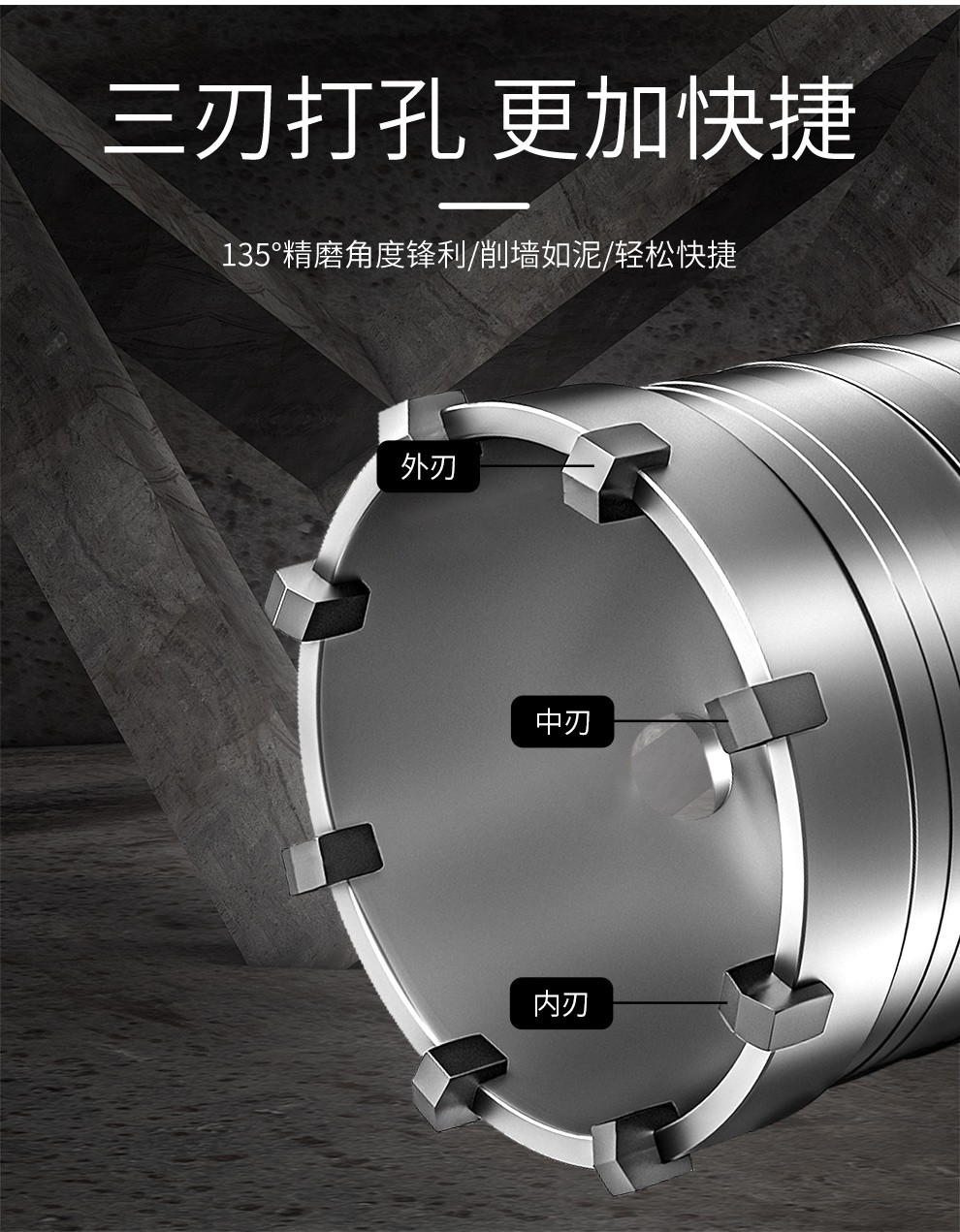 伊莱科(elecall)装修用墙壁开孔器打孔器开孔机套装水泥墙红砖墙泡沫