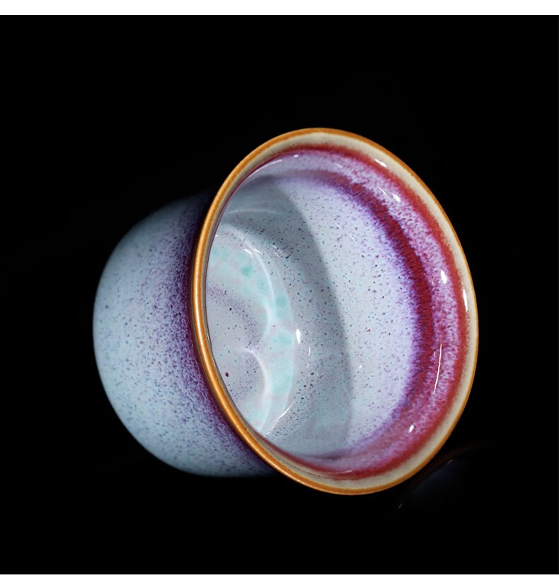 隐庐 周济慈大师纯手工钧瓷茶杯玉铃杯 禹州神垕钧窑茶杯彩釉窑变主人