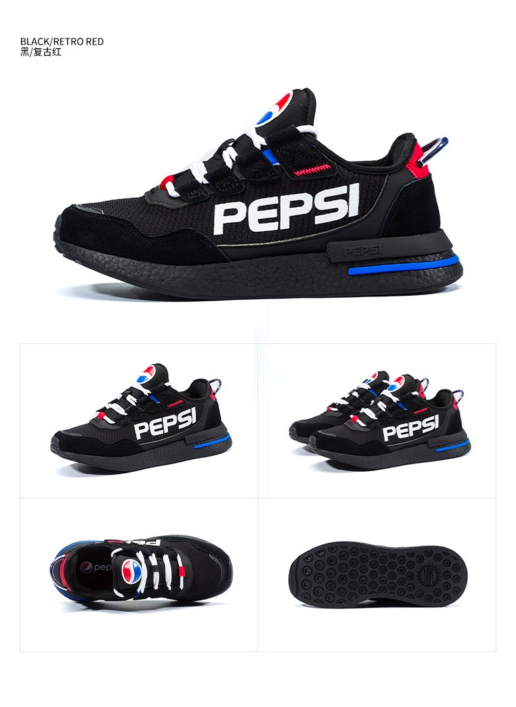 情侣款百事可乐pepsi男鞋靴秋季新品爆米花休闲鞋男士青年户外运动鞋