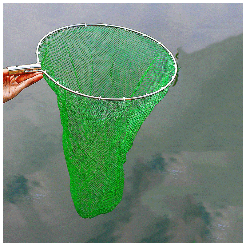 特密网抄网头不锈钢实心304大物抄网圈尼龙捞鱼网兜钓鱼渔具配件6厘钢