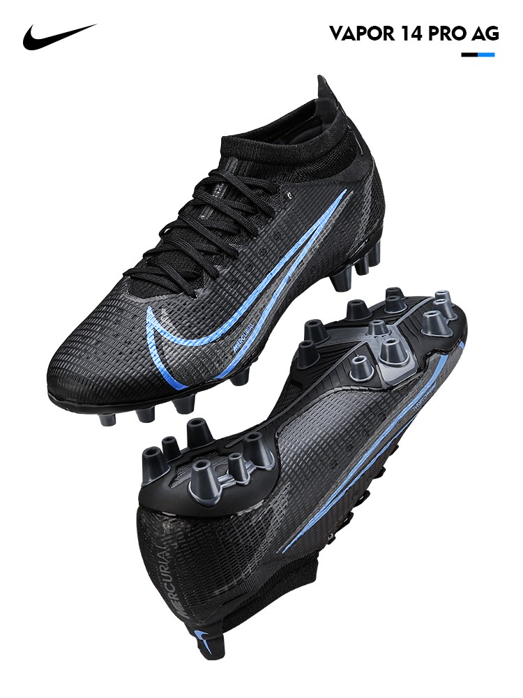 nike耐克足球鞋刺客14vapor14proag短钉人造草比赛训练球鞋男黑蓝cv