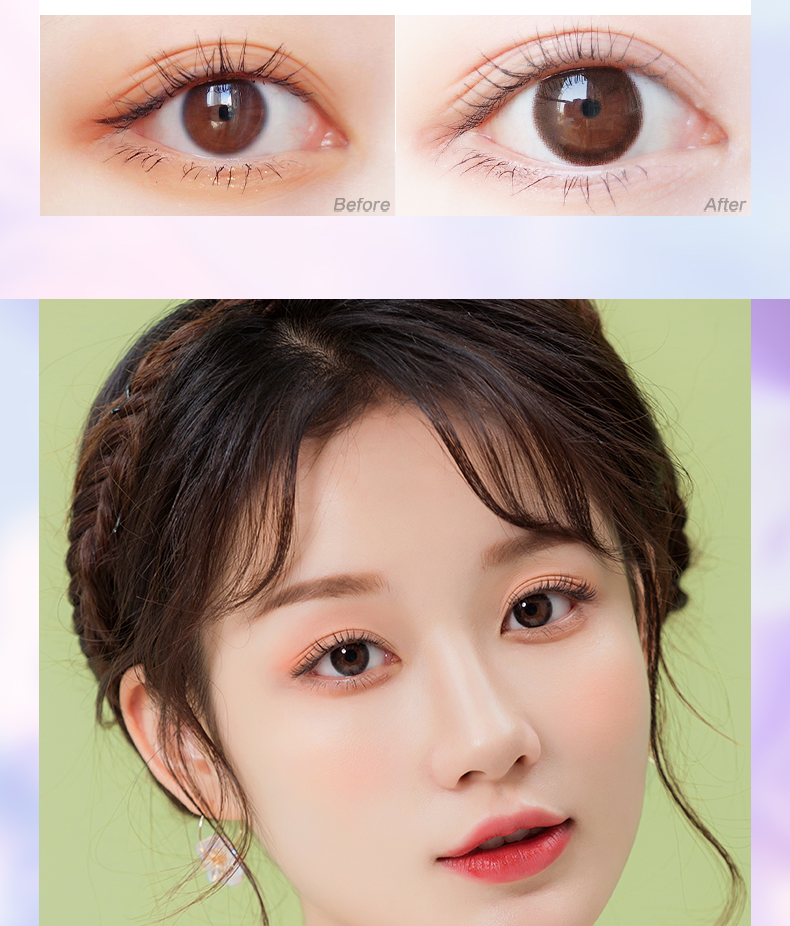 merrydolly韩国进口美瞳年抛2片彩色近视隐形眼镜高至1000度大小直径