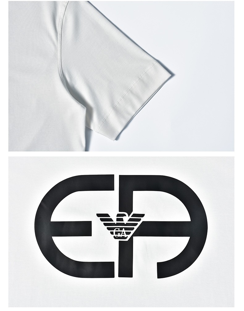 emporioarmani阿玛尼奢侈品ea321圆ea印花春夏款男士圆领短袖修身t恤