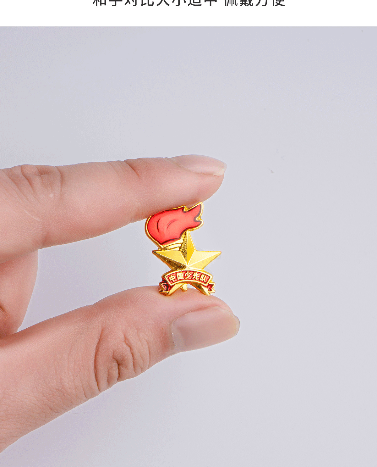 逸沁堂 标准少先队员队徽镀金 中国少年先锋队徽章袖章 红领巾胸徽