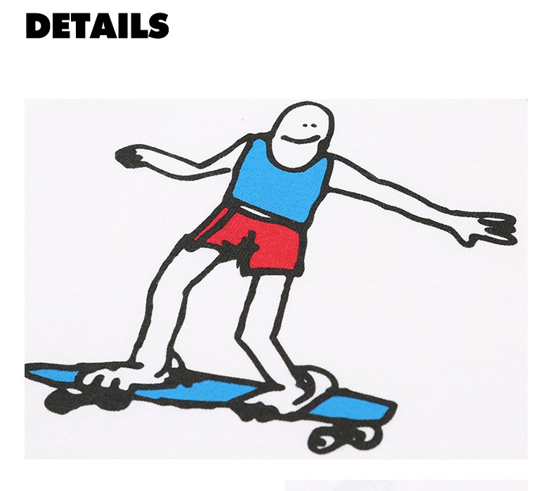 【thrasher官方】 gonz logo s/s 手绘漫画滑板小人潮流短袖t恤 白色