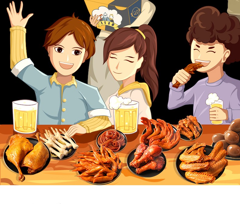 牛老三鸡爪休闲零食大礼包美食夜宵匠艺鸡腿400g80g5袋