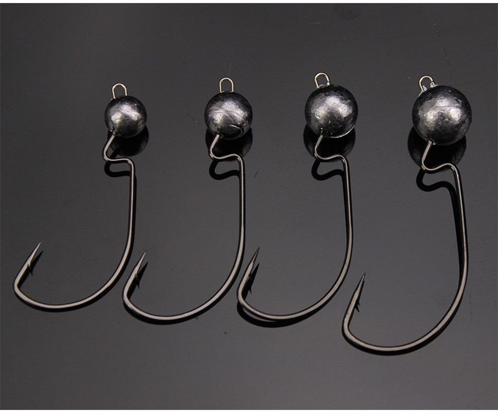 曲柄钩铅头钩慕斯达宽腹鱼钩路亚软饵钩德州钓组38g慕斯达曲柄铅头钩