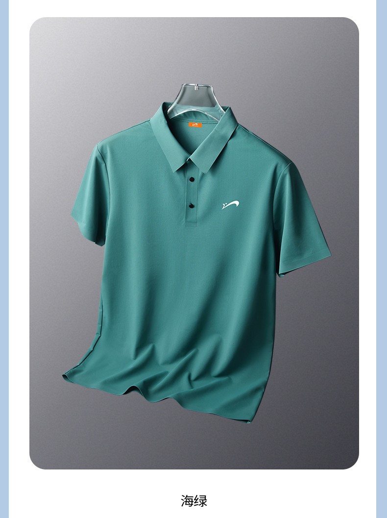 贵人鸟polo衫男夏季时尚百搭宽松休闲polo领冰丝感凉爽短袖男海棠红