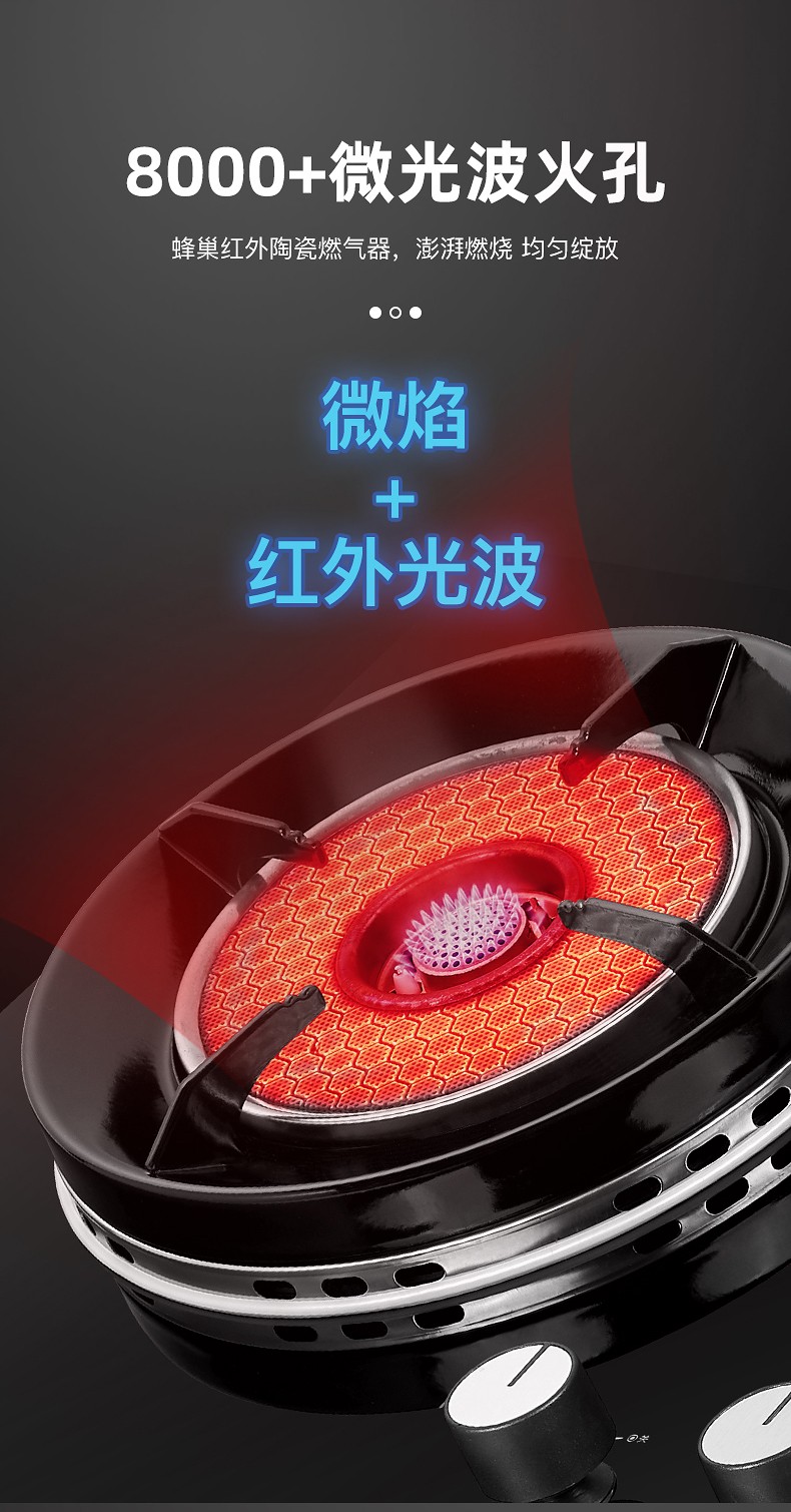 先科(sast)红外线燃气灶节能猛火聚能灶煤气炉灶具台式嵌入式两用双灶