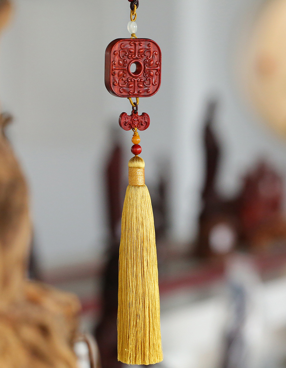 天然檀香木手工雕刻工艺品 手把件 汽车用品挂件 送人礼品礼物【图片