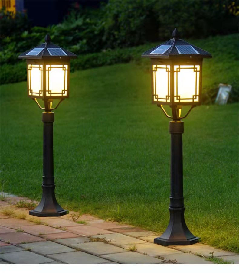 led庭院灯别墅花园小院子防水草地灯小区家用灯 6022太阳能款d19h70cm