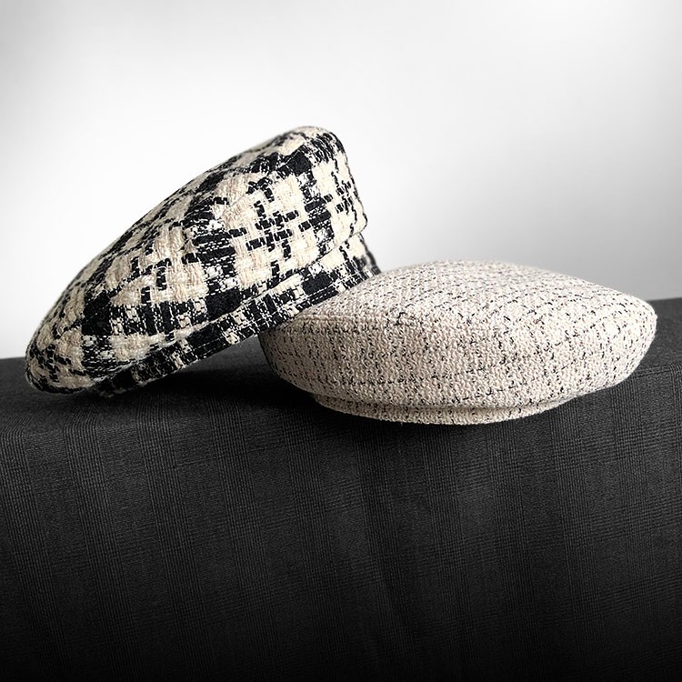 jedmviss 品牌保暖贝雷帽女士秋冬季小香风画家帽逛街出游蓓蕾帽女