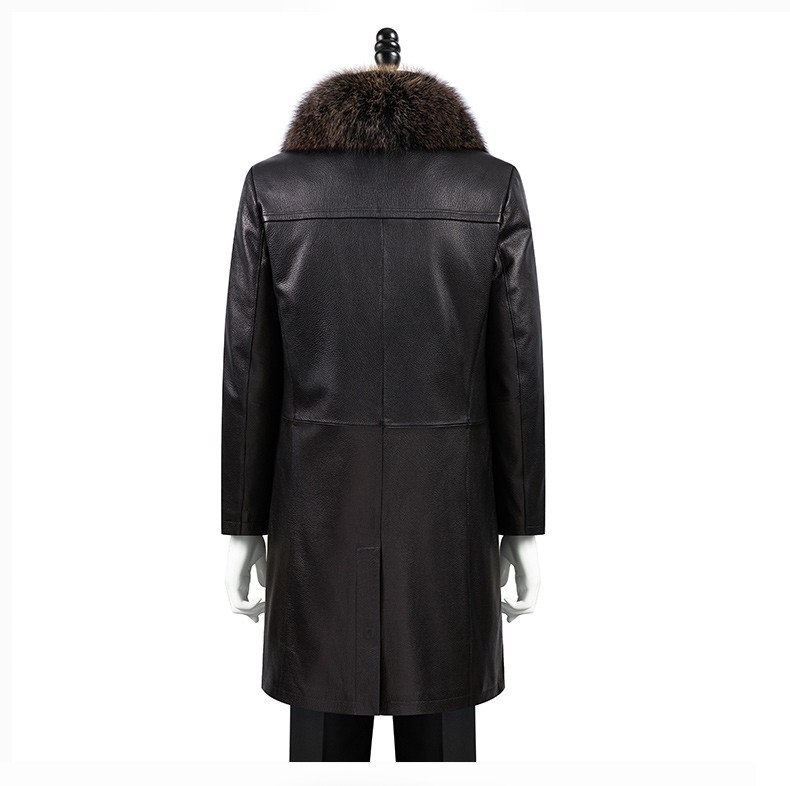 boss轻奢品牌进口鹿皮真皮皮衣男2021秋冬季男士水貂内胆商务时尚商务