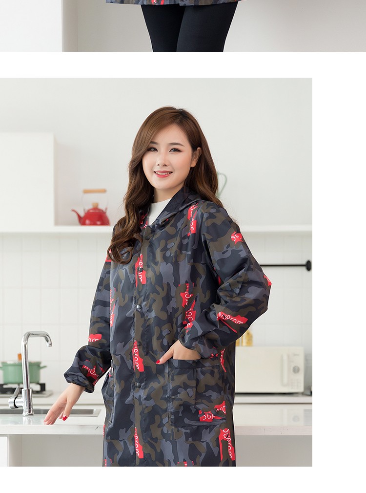 韩版女士防污防油防尘围裙厨房罩衣做饭时尚薄款外套工作服大人家用