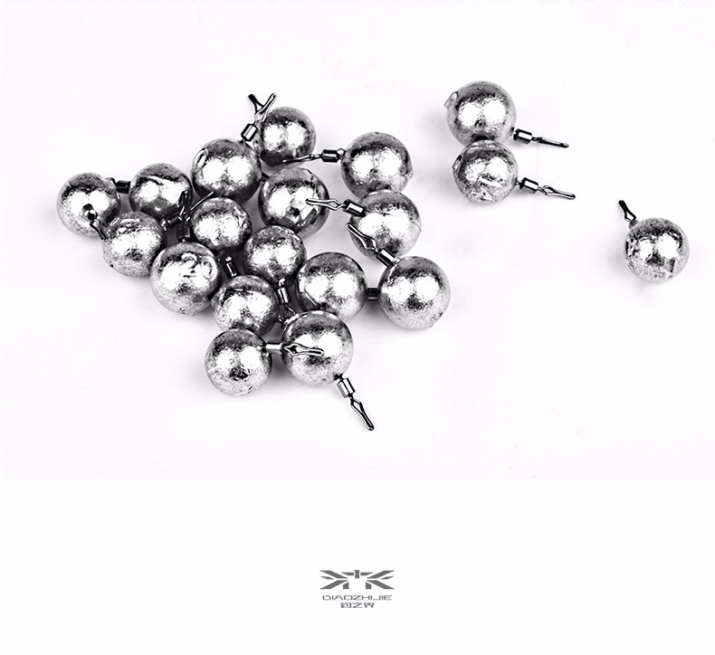 钓之界路亚倒钓铅坠圆形柱形抛竿防挂底海杆子弹铅球型水滴空心通心钓