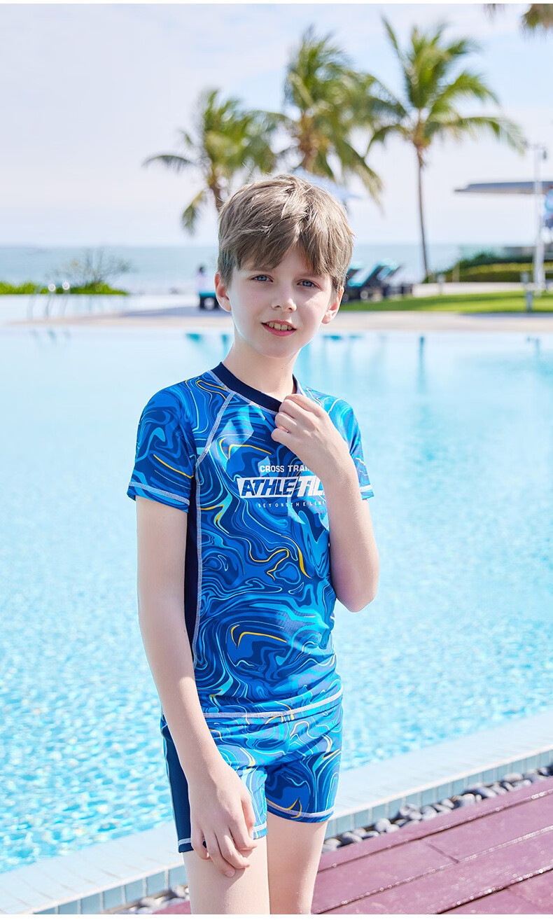 佑游儿童泳衣男童小中大童大码分体游泳衣宝宝游泳裤套装温泉泳装