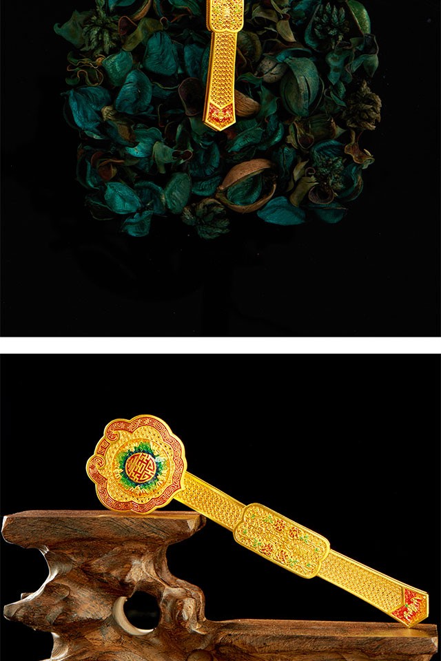 越王古法黄金如意圆满摆件足金摆件004392金重7098克