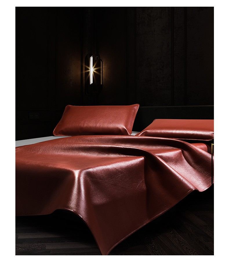 蓝牧牛皮席牛皮凉席头层水牛皮18m床三件套15m床头层整张牛皮席子夏季