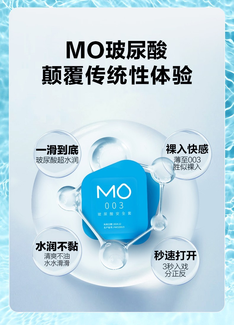 名流mo玻尿酸避孕套超薄003安全套润滑超薄1盒装