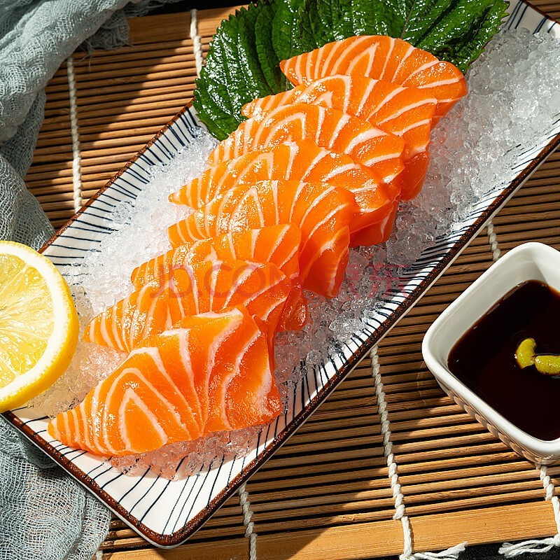 山姆小厨去皮三文鱼刺身中段去刺冰鲜海鲜三文鱼日式料理生鱼片一盒
