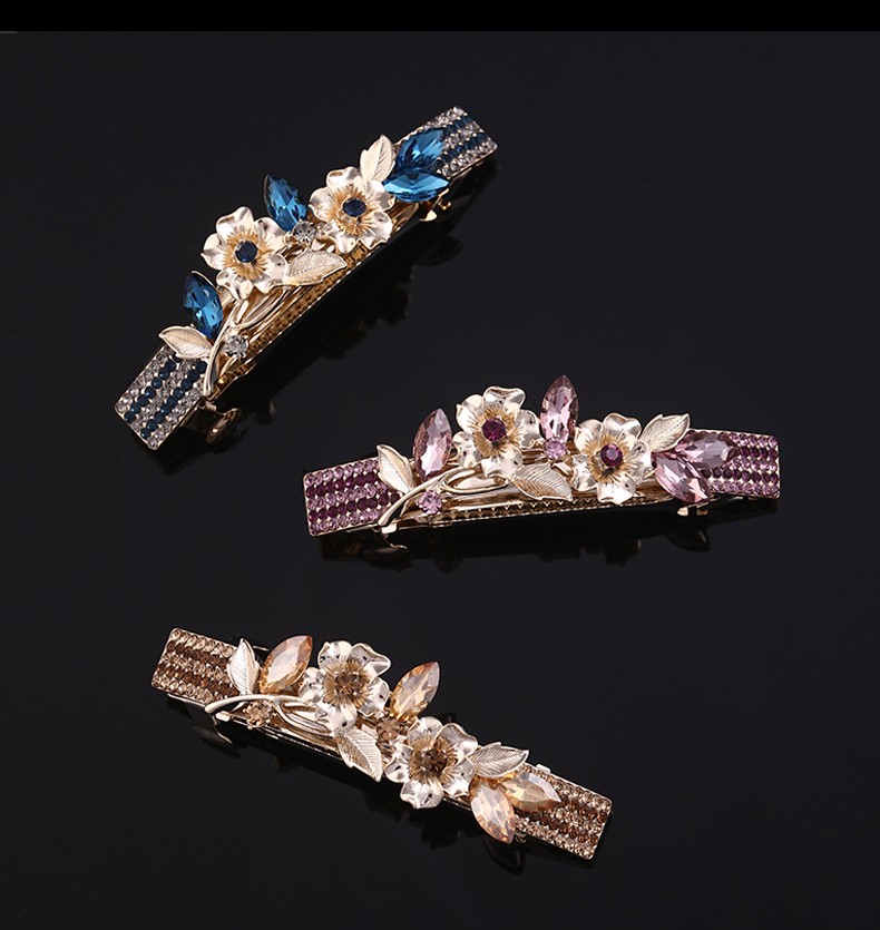 法蝶莎fadiesha品牌发夹女轻奢气质优雅水钻后脑勺弹簧夹发饰韩版头饰